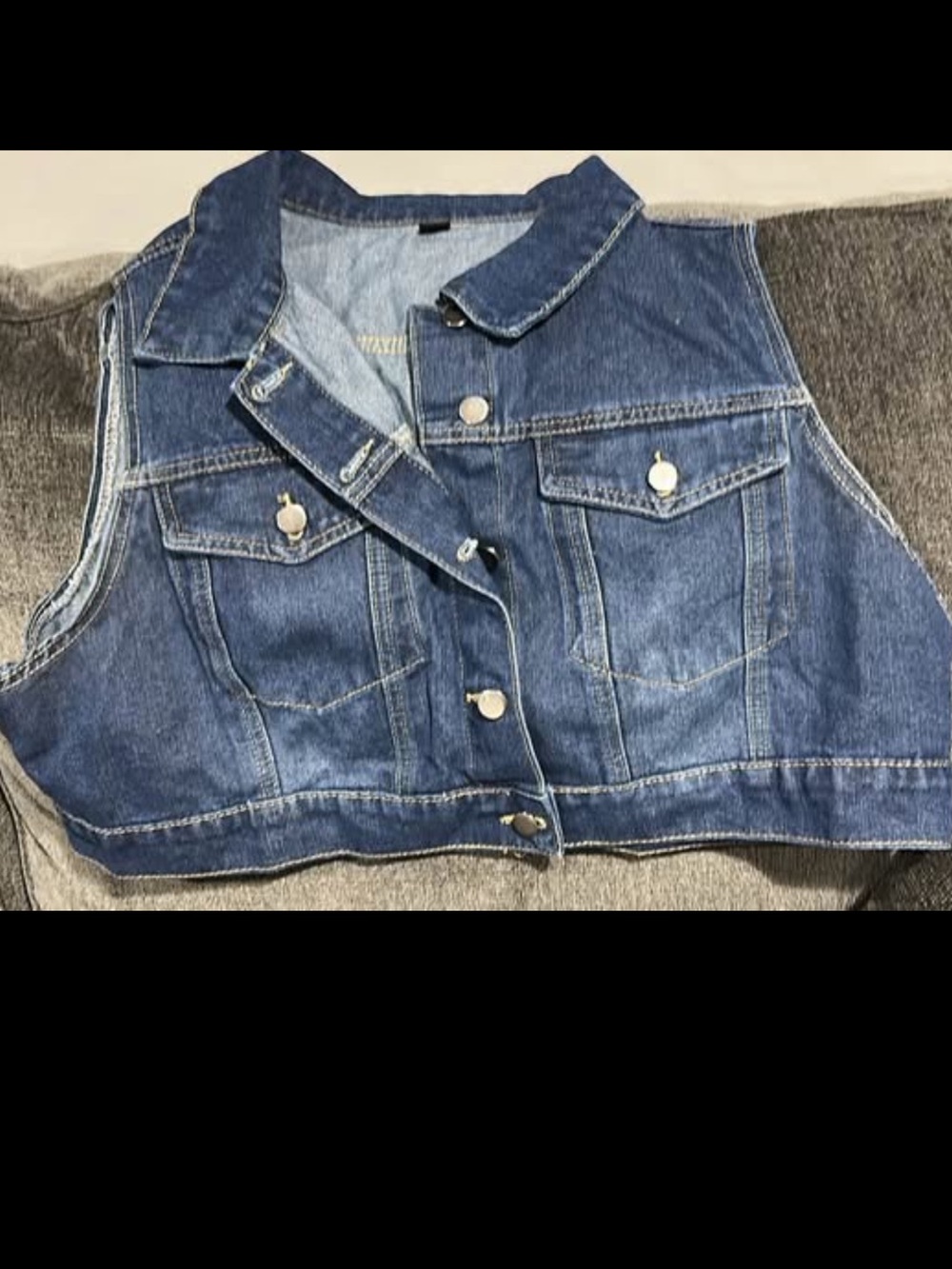 Classic Sleeveless Denim Vest - Blue